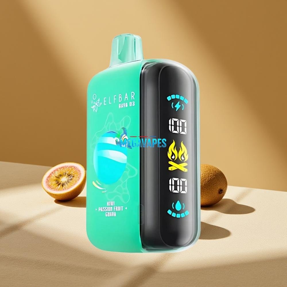 ELF BAR RAYA D3 25000 Puffs 23ml 5% Disposable Vape Kiwi Passion Fruit Guava