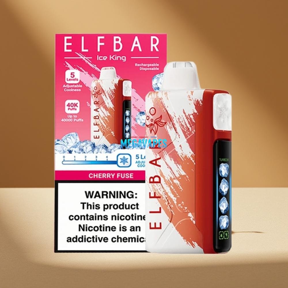 Elf Bar Ice King 40000 Puffs Rechargeable Adjustable Cooling Disposable Vape Cherry Fuse - Image 3
