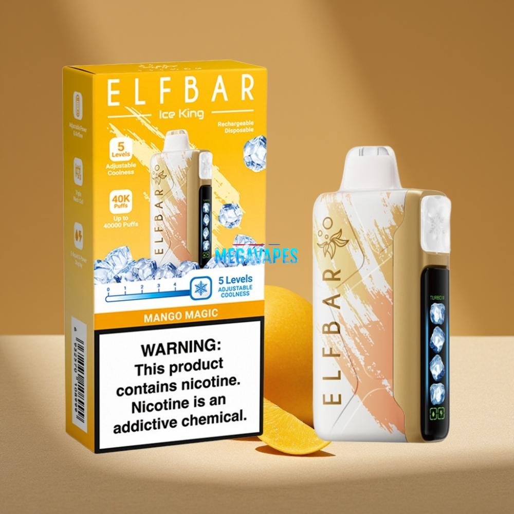 Elf Bar Ice King 40000 Puffs Rechargeable Disposable Vape with Adjustable Cooling – Mango Magic - Image 2