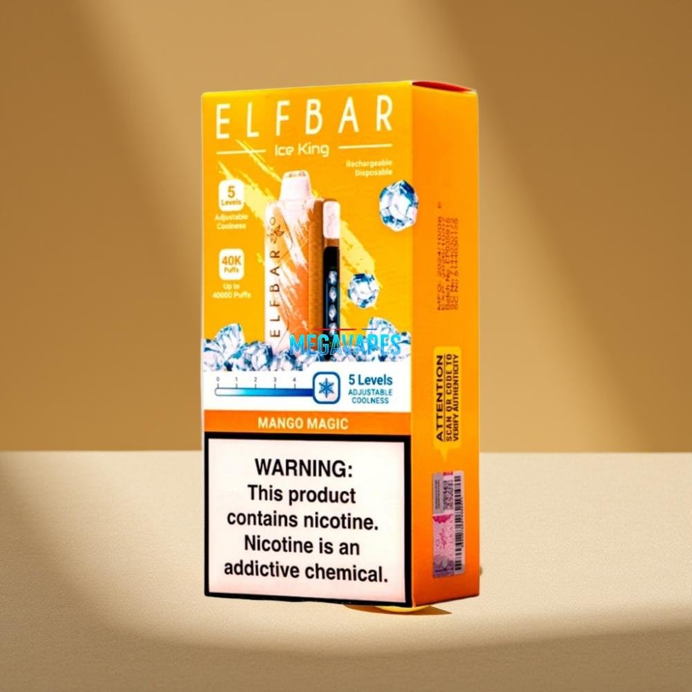 Elf Bar Ice King 40000 Puffs Rechargeable Disposable Vape with Adjustable Cooling – Mango Magic - Image 3