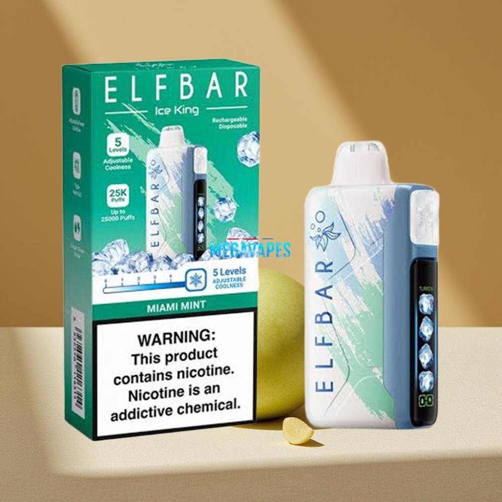 Elf Bar Ice King 40000 Puffs Rechargeable Disposable Vape with Adjustable Cooling – Miami Mint - Image 2