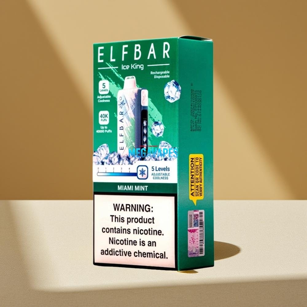 Elf Bar Ice King 40000 Puffs Rechargeable Disposable Vape with Adjustable Cooling – Miami Mint - Image 3