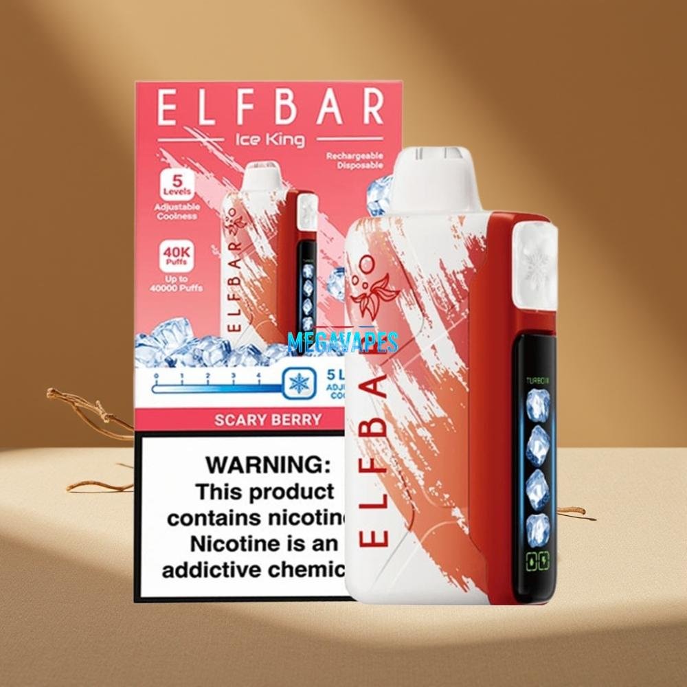 Elf Bar Ice King 40000 Puffs Rechargeable Dual Airflow Disposable Vape Scary Berry - Image 2
