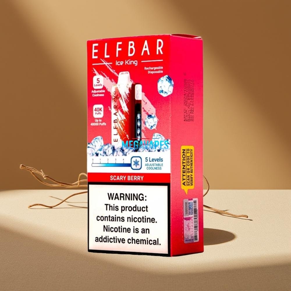 Elf Bar Ice King 40000 Puffs Rechargeable Dual Airflow Disposable Vape Scary Berry - Image 3