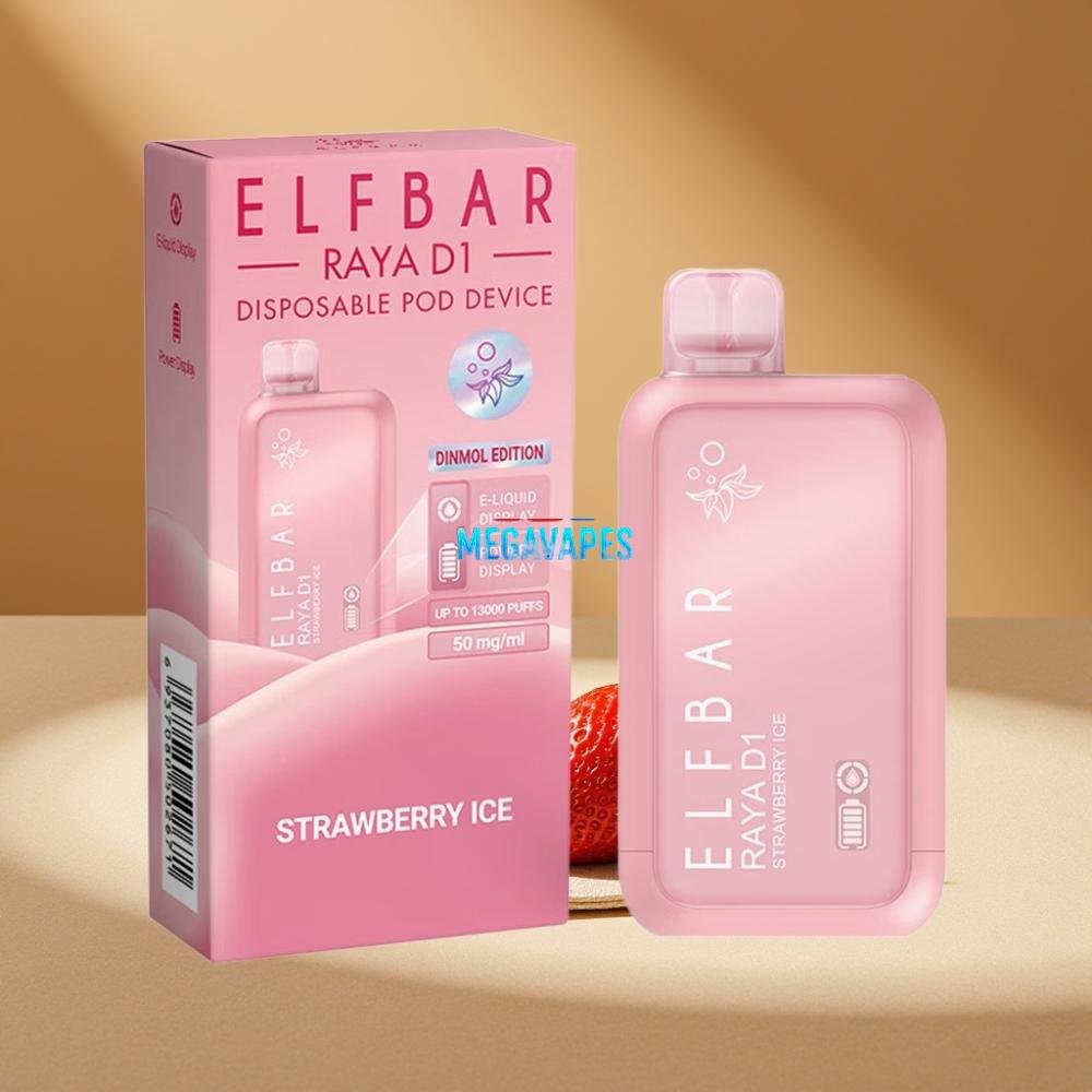 Elf Bar Raya D1 13000 Puffs 18ml Rechargeable Disposable Vape Strawberry Ice - Image 2