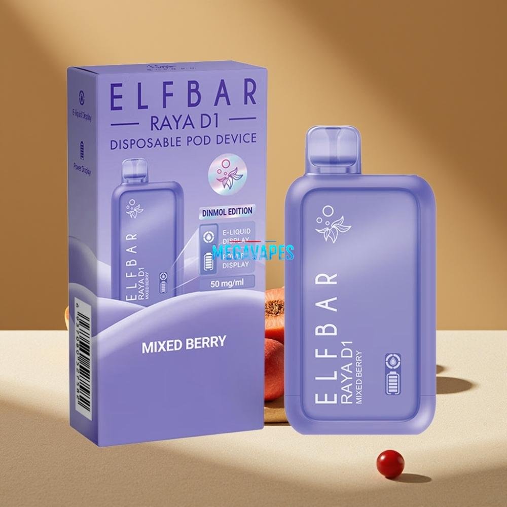 Elf Bar Raya D1 13000 Puffs Mixed Berry 18ml Rechargeable Disposable Vape - Image 2
