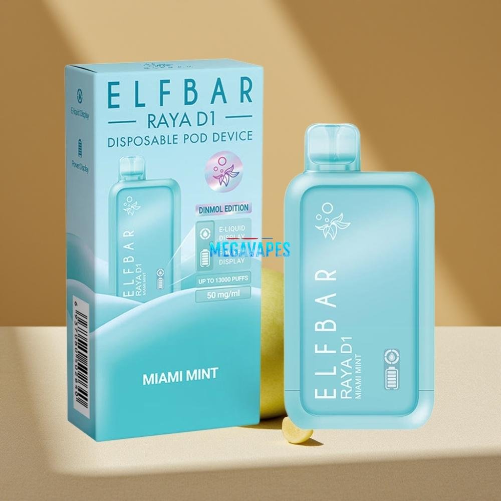 Elf Bar Raya D1 18ml 650mAh 13000 Puffs Disposable Vape Miami Mint - Image 2