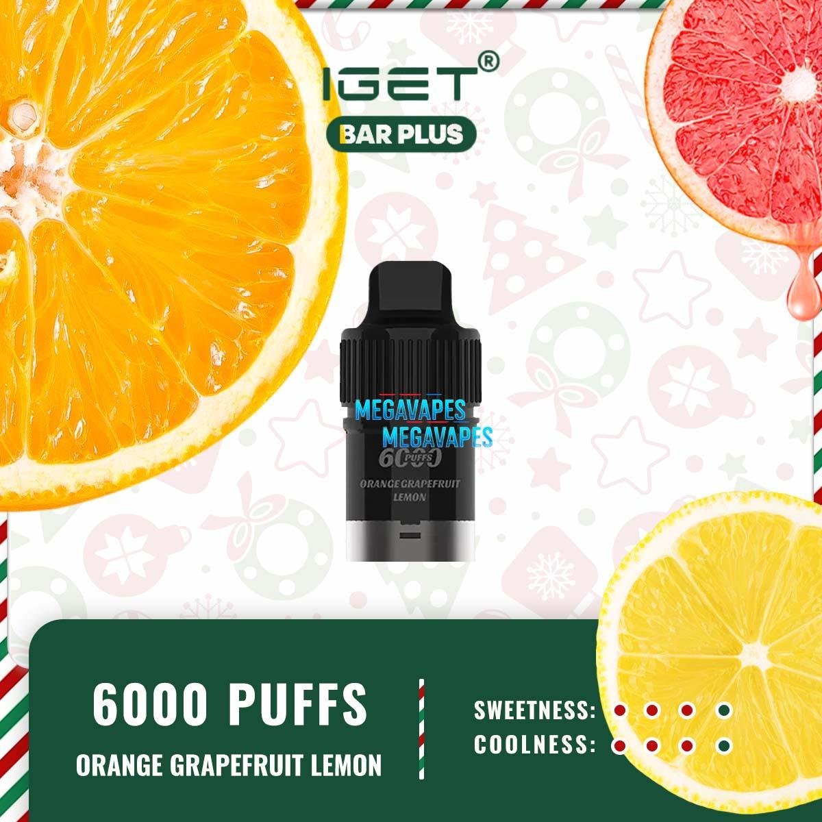 IGET BAR PLUS POD ONLY – ORANGE GRAPEFRUIT LEMON - Image 2