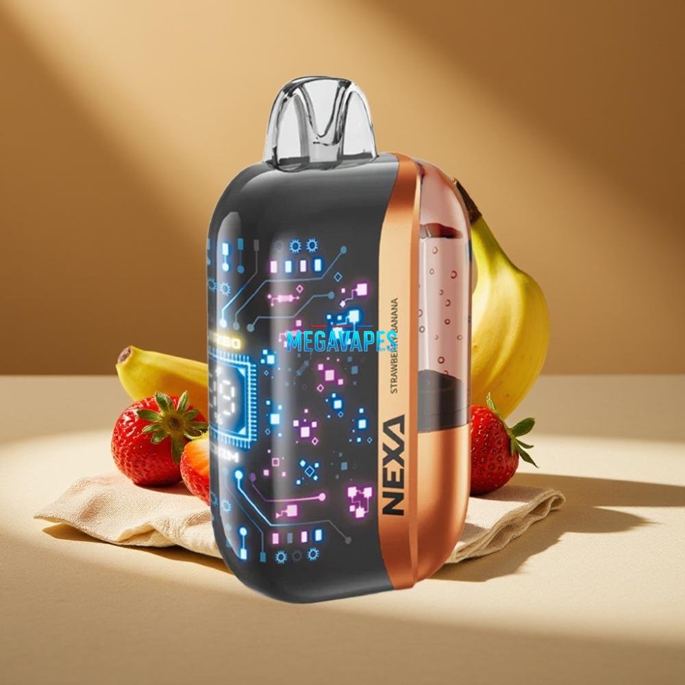 NEXA Ultra 50K Disposable Vape – 20mL, 5% Nicotine, Dual Mesh Coils, Type-C Charging, Strawberry Banana