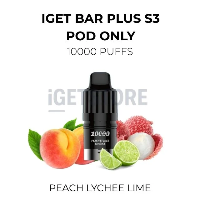 IGET Bar Plus S3 Pod Only 10000 Puffs – Peach Lychee Lime