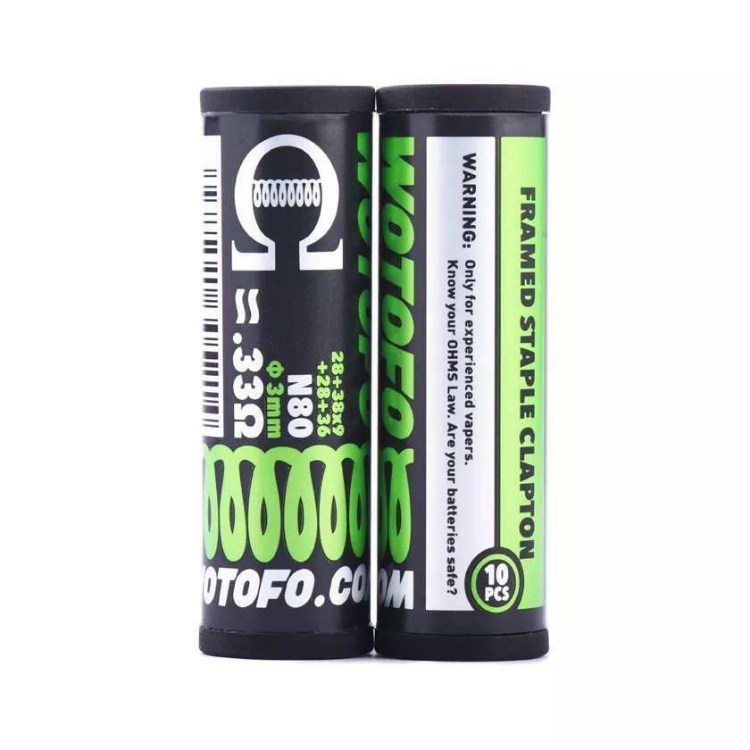 Wotofo 0.33ohm Framed Staple Clapton Prebuilt Coils 10pcs