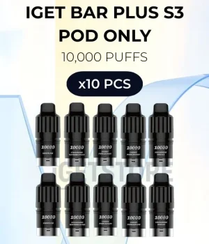 10 PCS – IGET Bar Plus S3 Pod Only 10000 Puffs