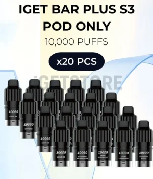 20 PCS – IGET Bar Plus S3 Pod Only 10000 Puffs