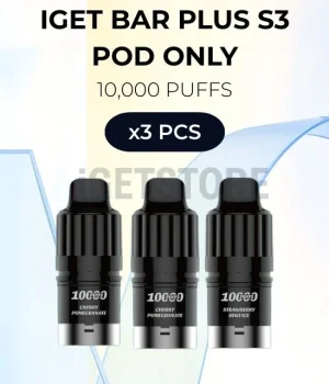3 PCS – IGET Bar Plus S3 Pod Only 10000 Puffs
