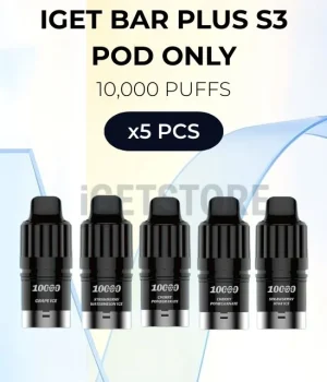 5 PCS – IGET Bar Plus S3 Pod Only 10000 Puffs