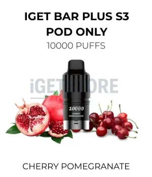 IGET Bar Plus S3 Pod Only 10000 Puffs – Cherry Pomegranate