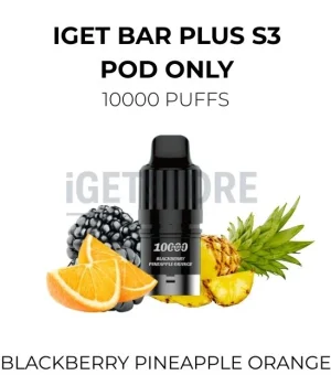 IGET Bar Plus S3 Pod Only 10000 Puffs – Blackberry Pineapple Orange