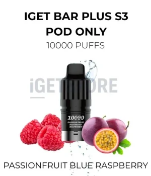 IGET Bar Plus S3 Pod Only 10000 Puffs – Passionfruit Blue Raspberry