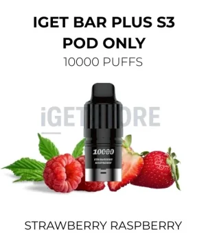 IGET Bar Plus S3 Pod Only 10000 Puffs – Strawberry Raspberry