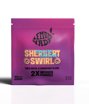 LemonNade – THCA Delta 9 Blend Gummies 2ct Bag – Sherbert Swirl