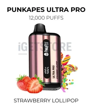 Punkapes Ultra Pro 12000 Puffs – Strawberry Lollipop